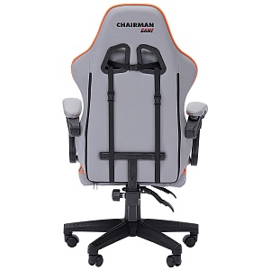 Игровое кресло CHAIRMAN CH28, экокожа, серый/оранжевый